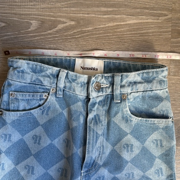 NEW NANUSHKA Zoey logo-print high-rise kick-flare jeans - Picture 8 of 15